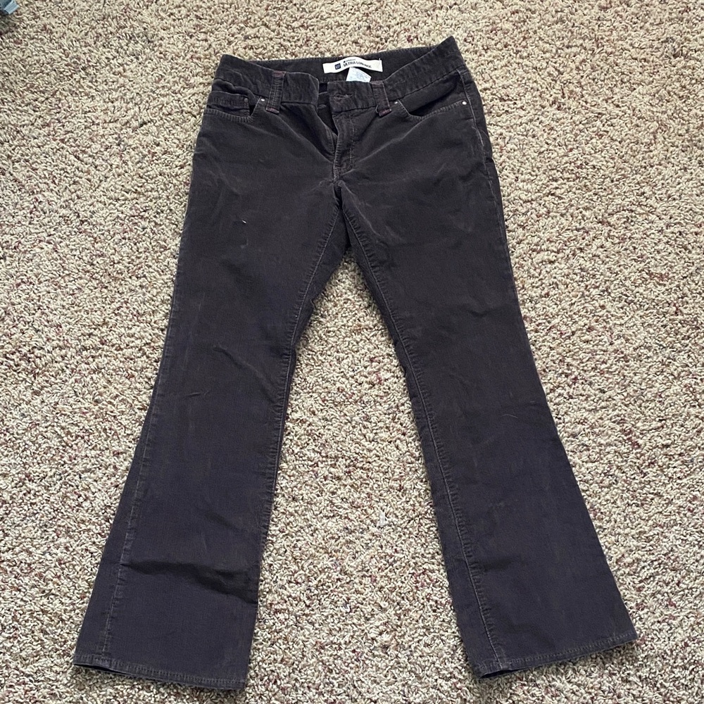 GAP Women's Dark Brown Corduroy Flare Jeans